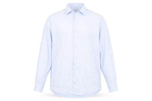 Front view of Jack Doyle Men's Blue 4XL Striped Long Sleeve Formal Dress Shirt
