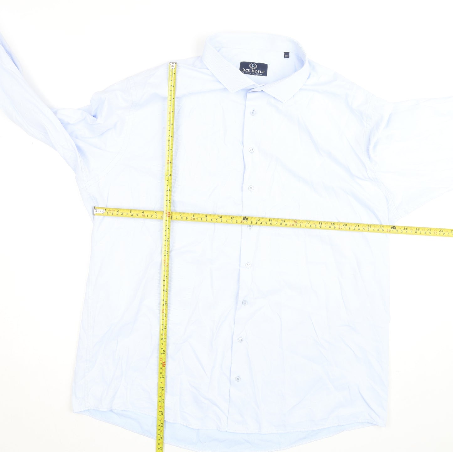 Jack Doyle Men's Blue 4XL Striped Long Sleeve Formal Dress Shirt