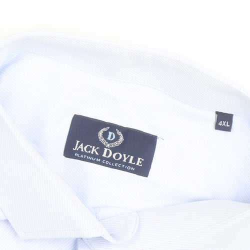 Jack Doyle Men's Blue 4XL Striped Long Sleeve Formal Dress Shirt