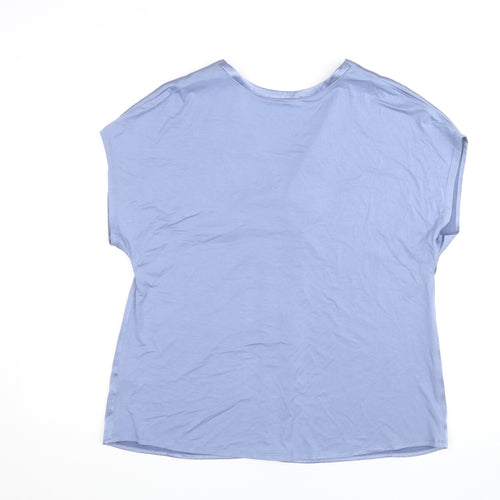Dunnes Women’s Blue Wrap V-Neck Short Sleeve Blouse Size 12