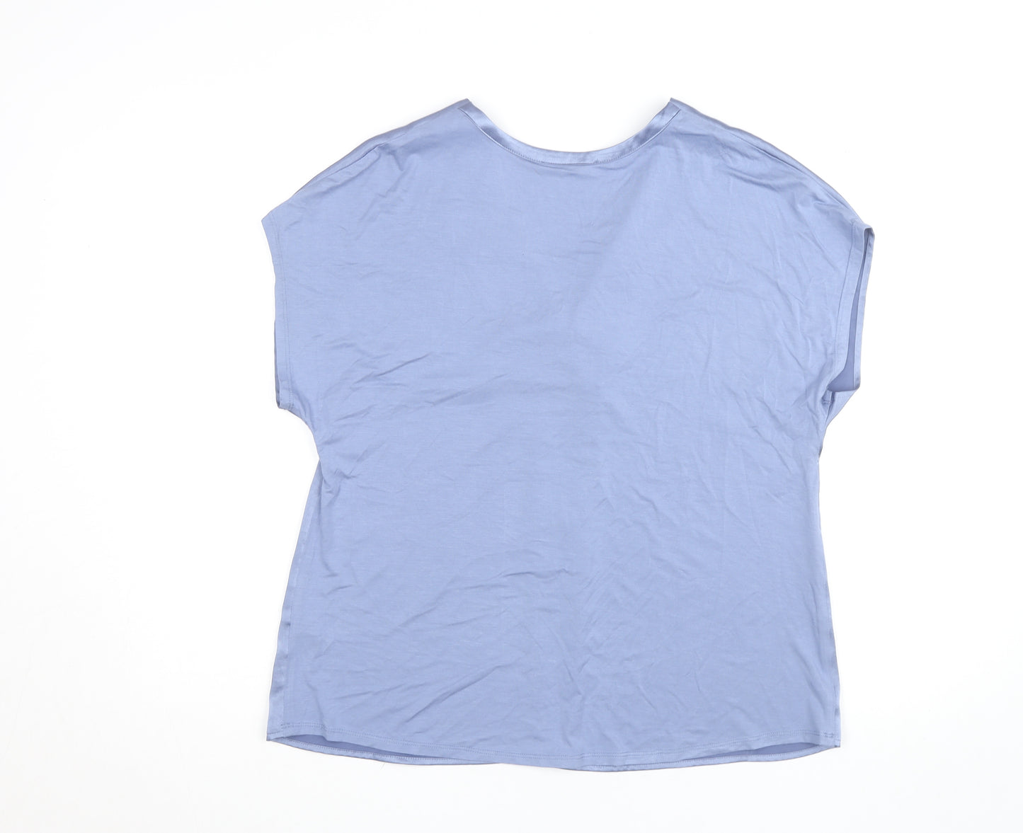 Dunnes Women’s Blue Wrap V-Neck Short Sleeve Blouse Size 12