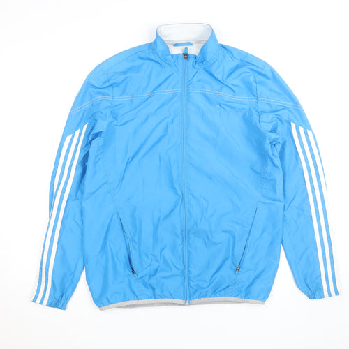 Adidas Men's Blue Climalite Running Windbreaker Jacket Size L