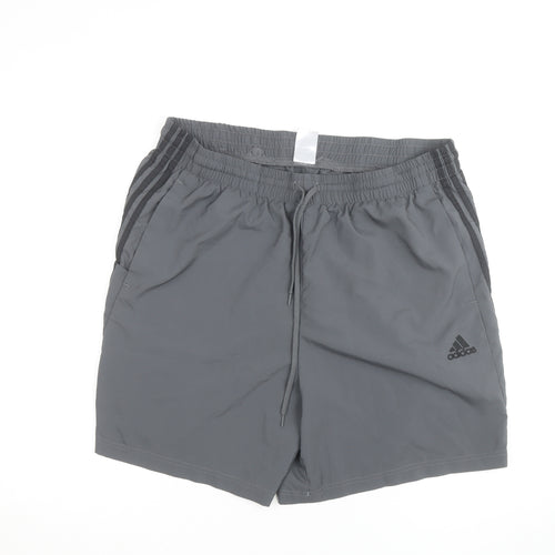 Adidas Men’s Grey 2XL Athletic Shorts Lightweight Drawstring
