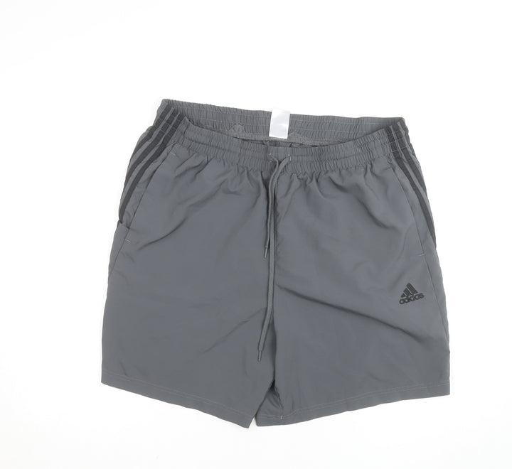 Adidas Men’s Grey 2XL Athletic Shorts Lightweight Drawstring