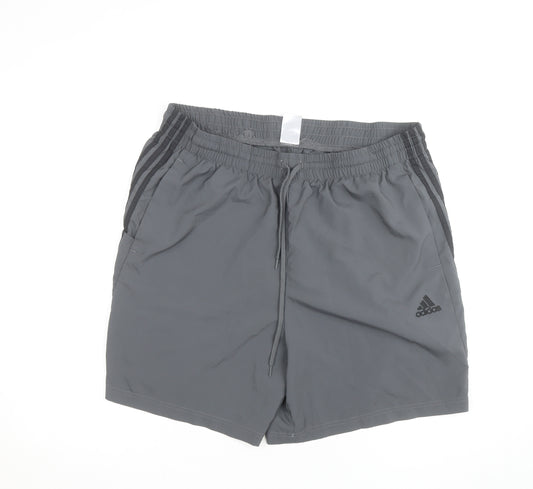 Adidas Men’s Grey 2XL Athletic Shorts Lightweight Drawstring