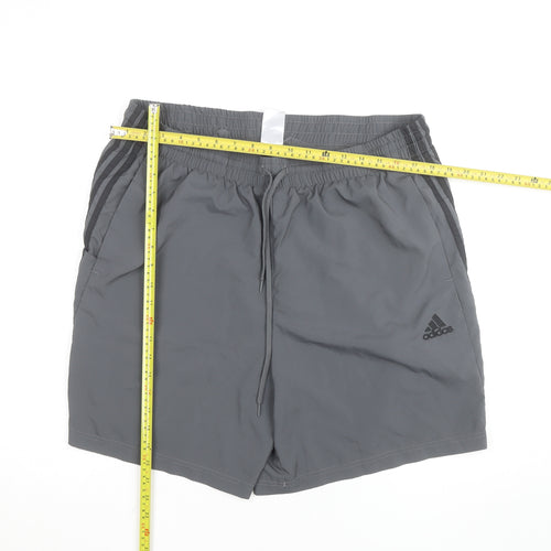 Adidas Men’s Grey 2XL Athletic Shorts Lightweight Drawstring