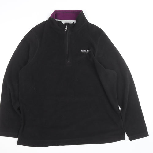 Regatta Womens Black 1/2 Zip Fleece Jacket UK 20 Outdoor Layer