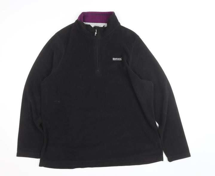 Regatta Womens Black 1/2 Zip Fleece Jacket UK 20 Outdoor Layer