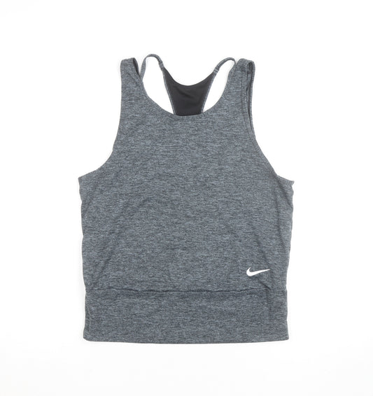 Nike Womens Grey Dri-FIT Racerback Tank Top M Lightweight