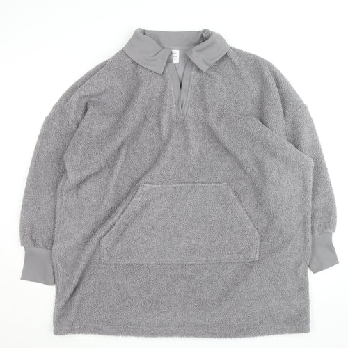 John Lewis Women Grey Fleece Pullover Collared Jumper S
