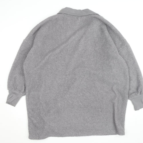 John Lewis Women Grey Fleece Pullover Collared Jumper S