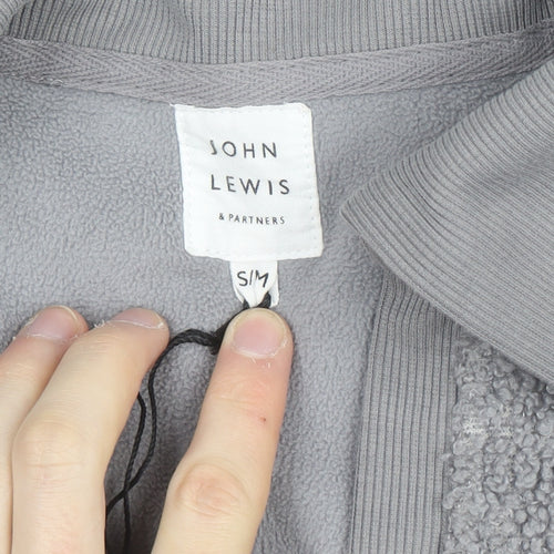 John Lewis Women Grey Fleece Pullover Collared Jumper S