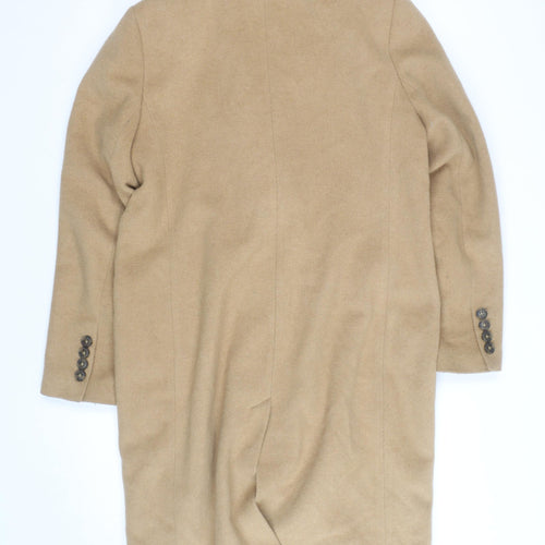 Gallery Women's Beige Wool Blend Long Coat Size 14 Classic Overcoat