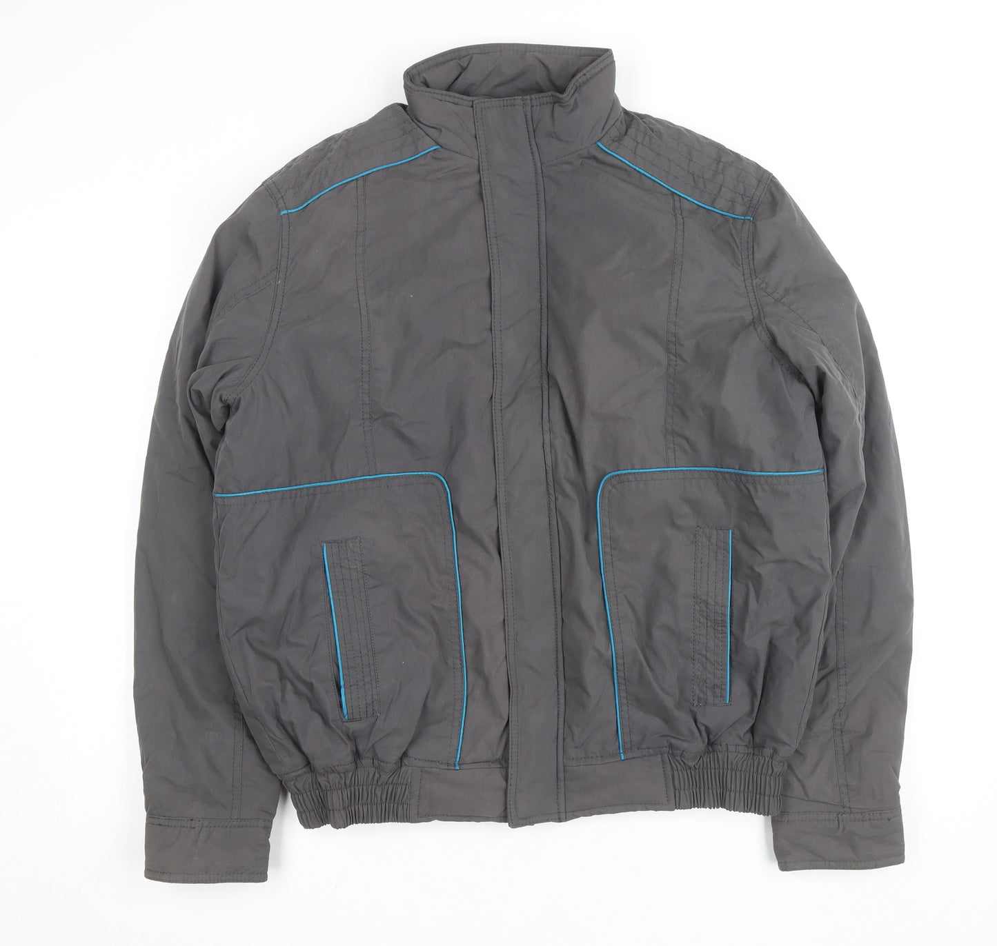 LC Waikiki Men's Grey L Windbreaker Jacket Full Zip Lined