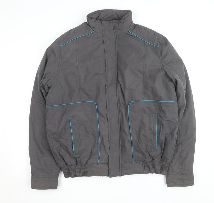 LC Waikiki Men's Grey L Windbreaker Jacket Full Zip Lined