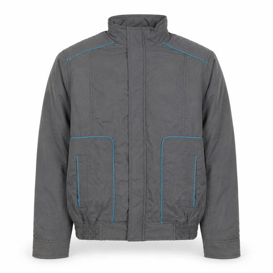 LC Waikiki Men's Grey L Windbreaker Jacket Full Zip Lined