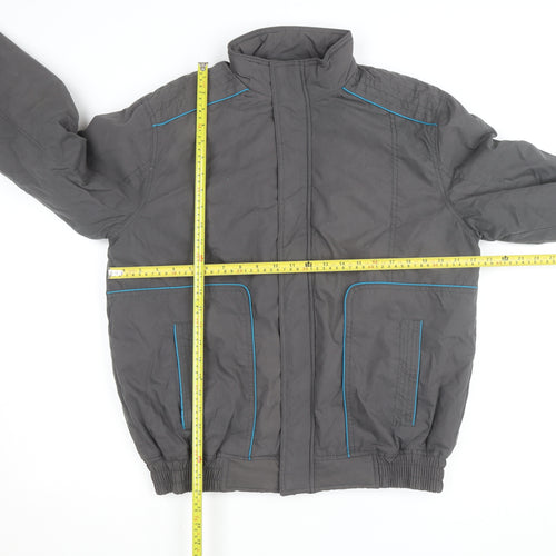 LC Waikiki Men's Grey L Windbreaker Jacket Full Zip Lined