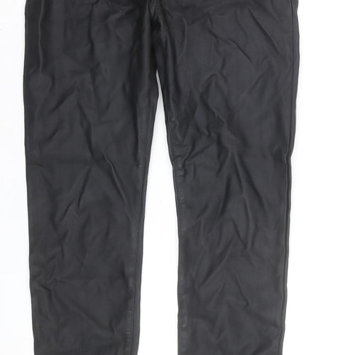 River Island Women's Black Faux Leather Skinny Trousers Size 12