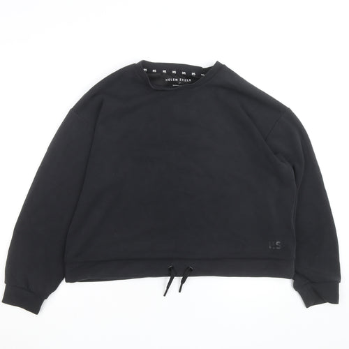 Helen Steele Black Womens Cropped Activewear Jacket Size L