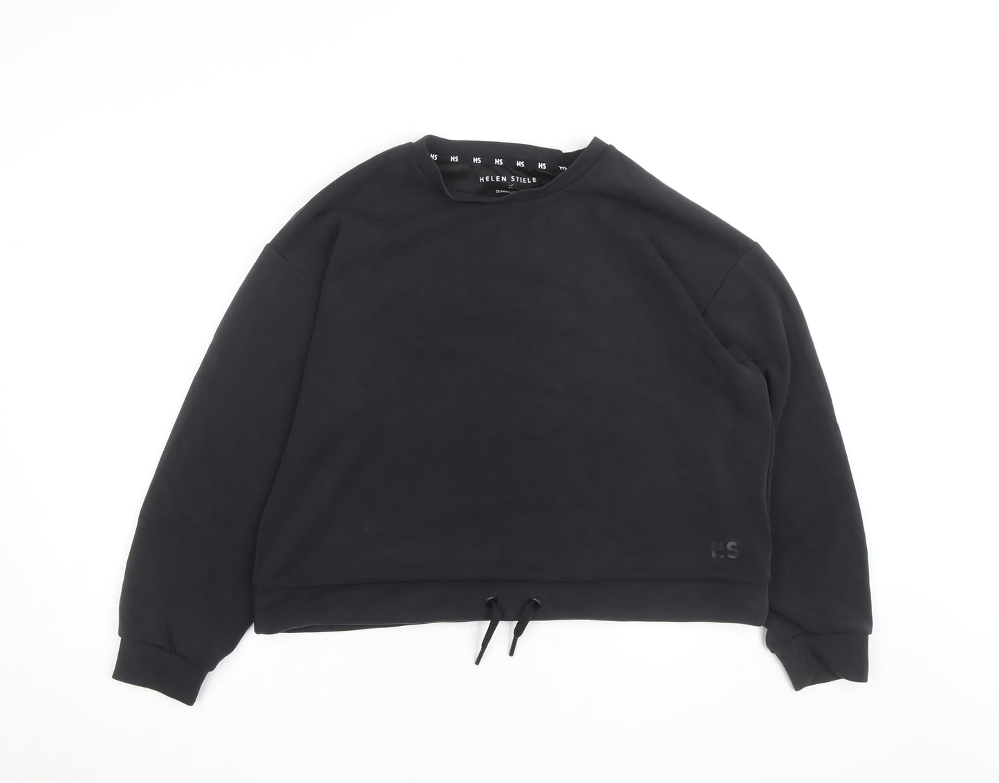 Helen Steele Black Womens Cropped Activewear Jacket Size L