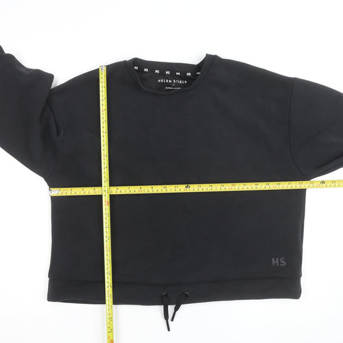 Helen Steele Black Womens Cropped Activewear Jacket Size L