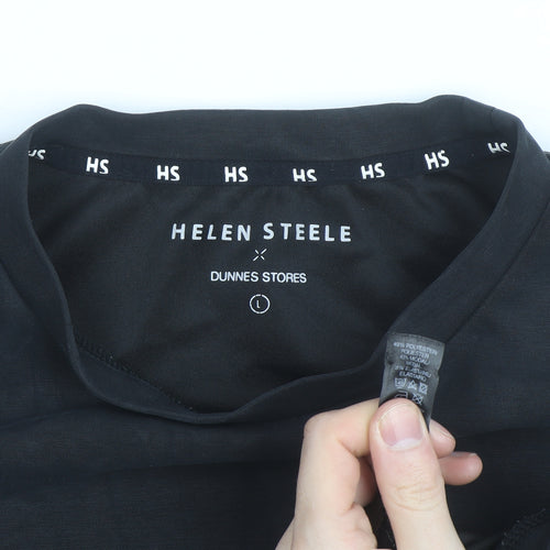 Helen Steele Black Womens Cropped Activewear Jacket Size L