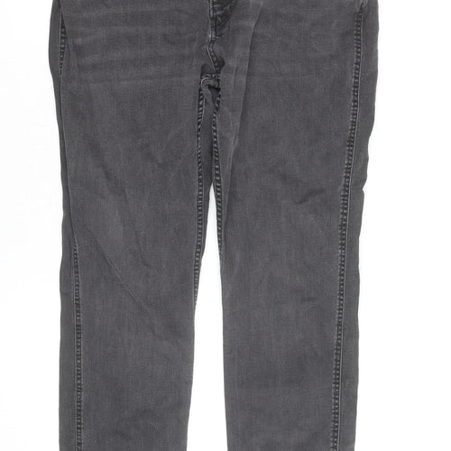 BOSS Mens Grey Slim Fit Denim Chino Trousers Size 32W 32L