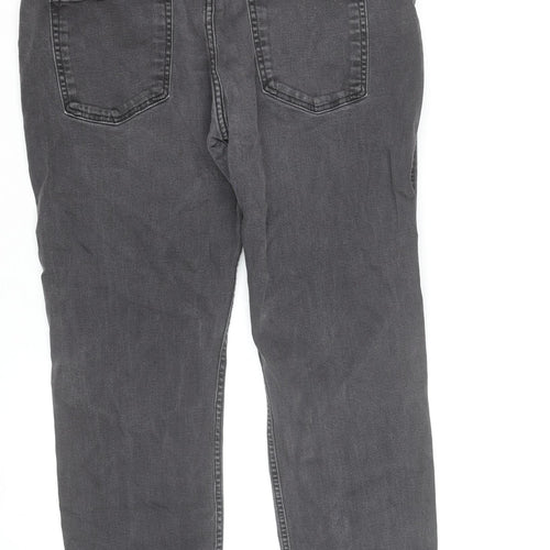 BOSS Mens Grey Slim Fit Denim Chino Trousers Size 32W 32L