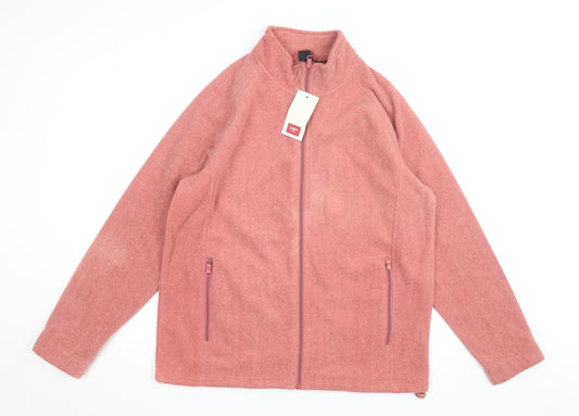 Cotton Traders Women’s Pink Fleece Full Zip Jacket Size L