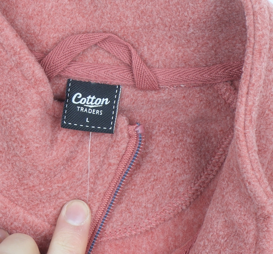 Cotton Traders Women’s Pink Fleece Full Zip Jacket Size L