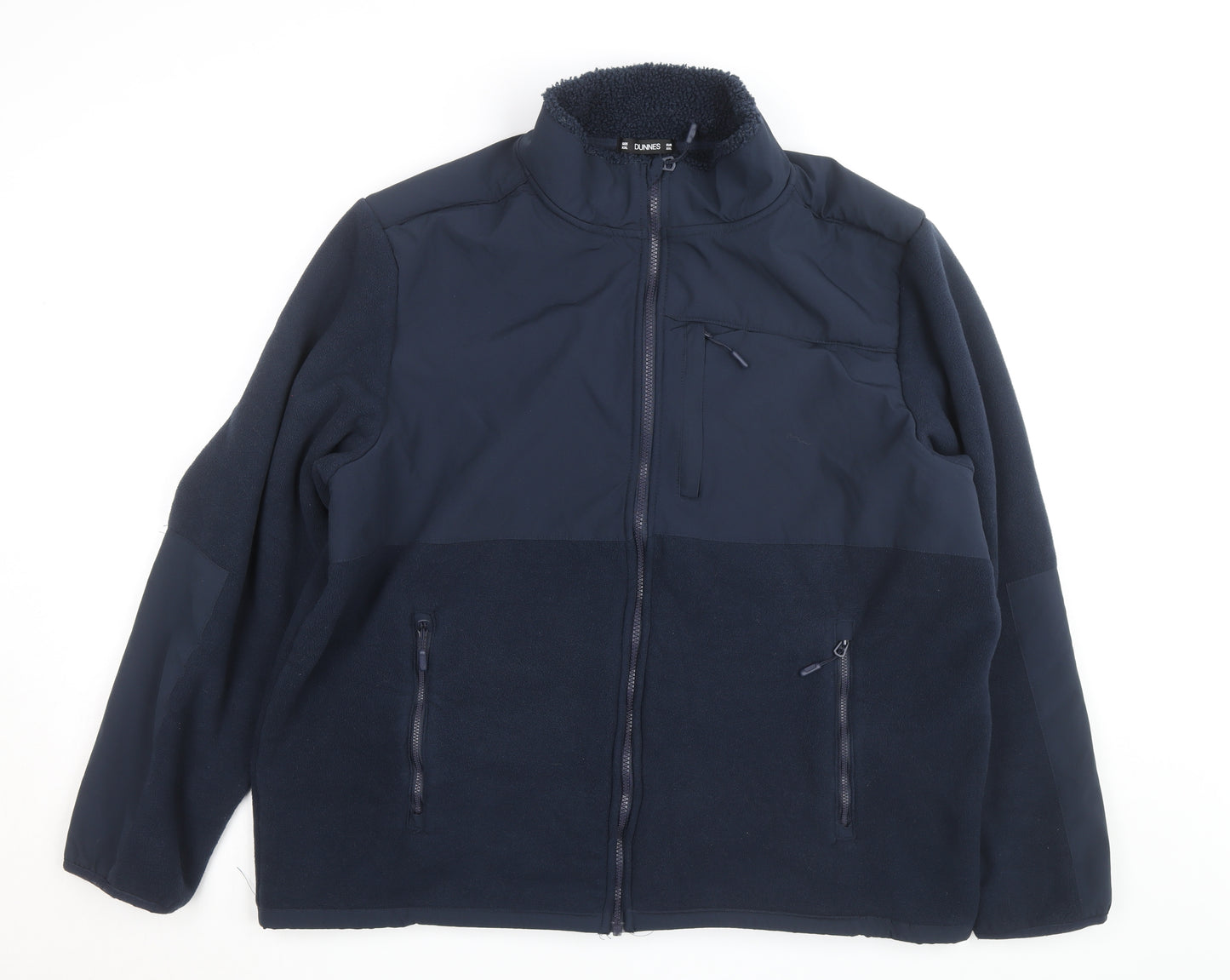 Dunnes Men's Navy Blue XXL Fleece Softshell Full Zip Jacket