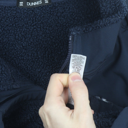 Dunnes Men's Navy Blue XXL Fleece Softshell Full Zip Jacket