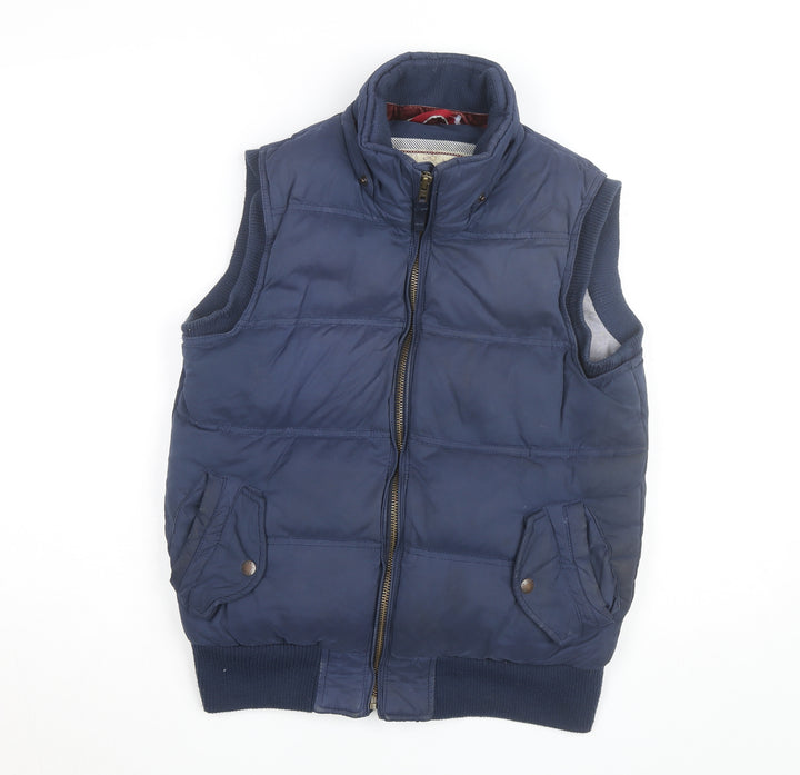 Fat Face Women's Blue Puffer Waistcoat Size 12 Sleeveless Casual
