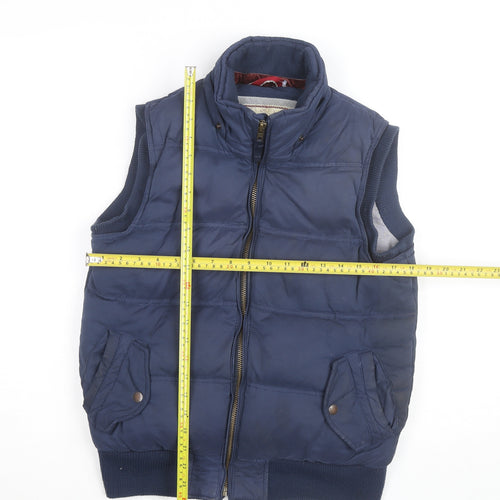 Fat Face Women's Blue Puffer Waistcoat Size 12 Sleeveless Casual