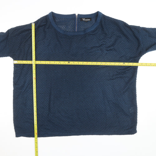 Benino Men's Blue Knit Pullover Jumper Size S with Back Zip