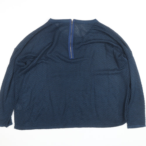 Benino Men's Blue Knit Pullover Jumper Size S with Back Zip
