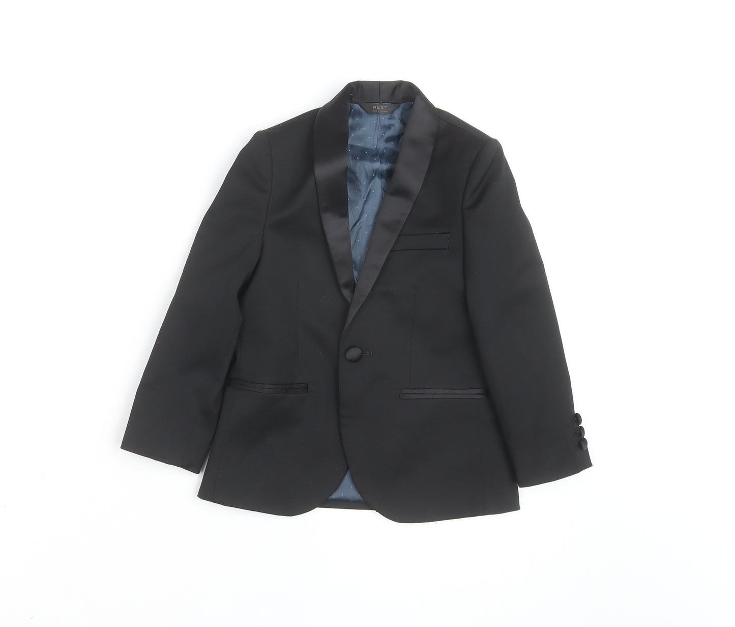 Next Boys Black Shawl Lapel Tuxedo Suit Jacket Size 6 Years Formal Wear