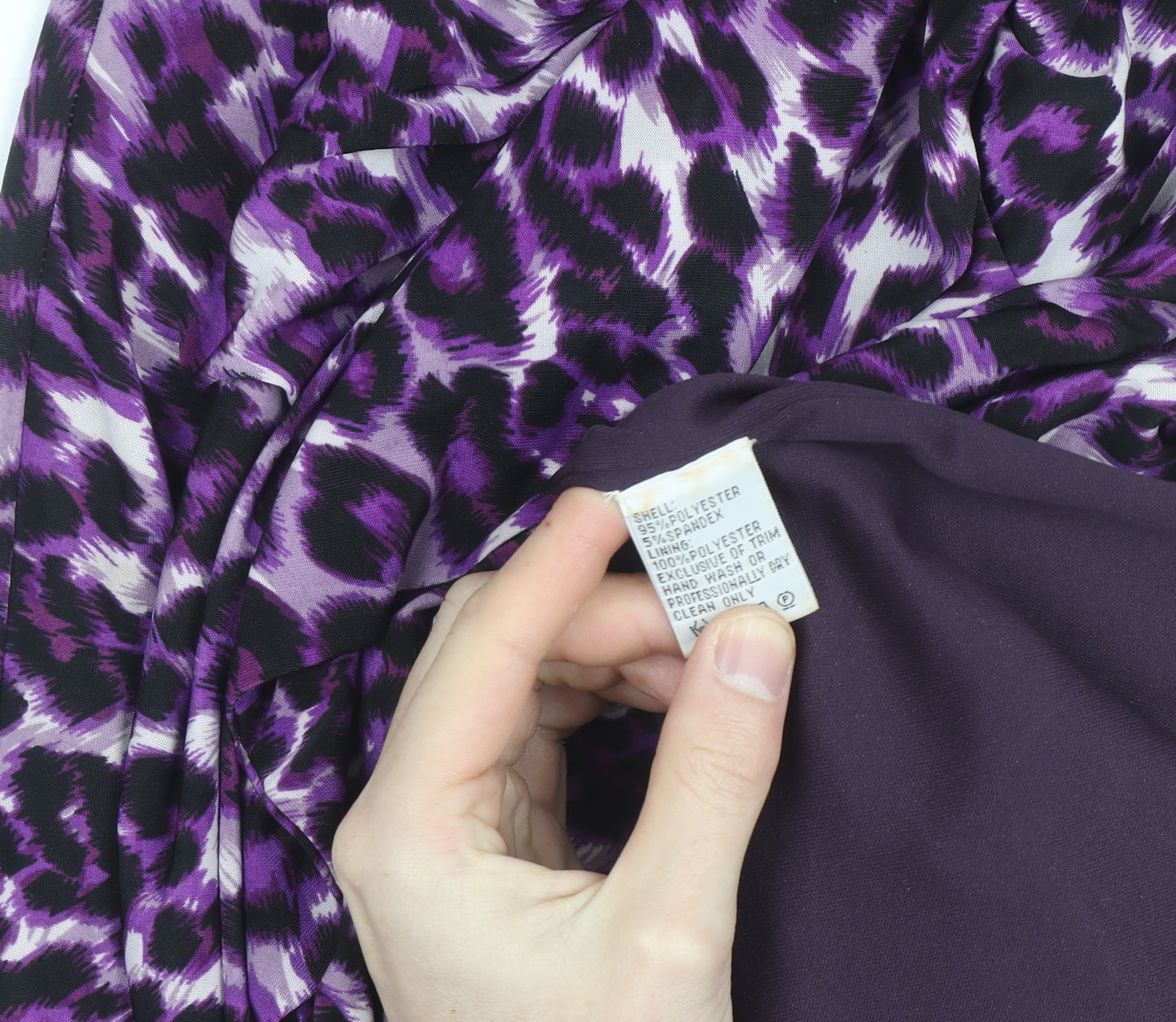 After Six Women’s Purple Leopard Print Ruched Bodycon Dress Size 12
