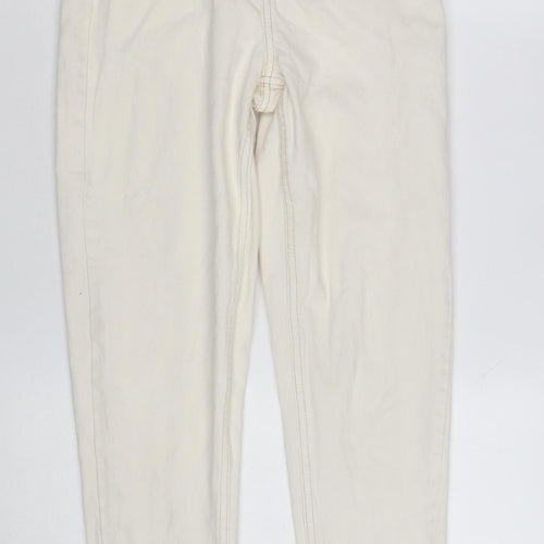 Denim Co. Women's Ivory High Rise Mom Jeans Size 10
