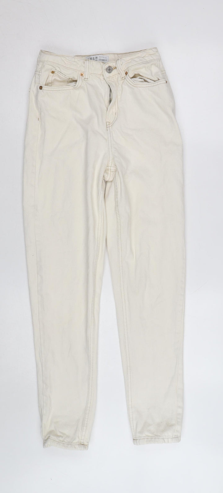 Denim Co. Women's Ivory High Rise Mom Jeans Size 10