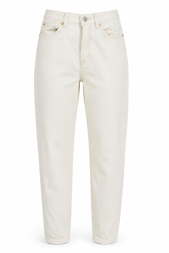 Front view of Denim Co. Women's Ivory High Rise Mom Jeans, size 10