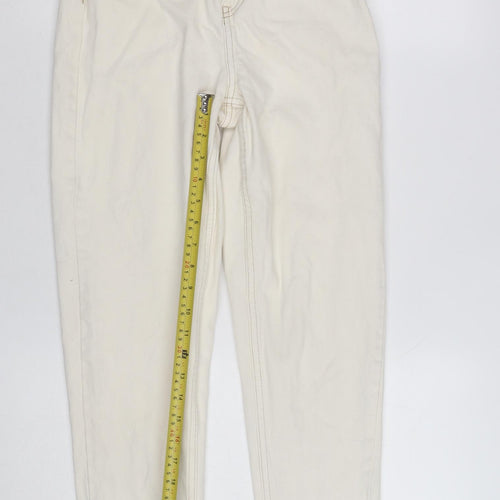 Denim Co. Women's Ivory High Rise Mom Jeans Size 10