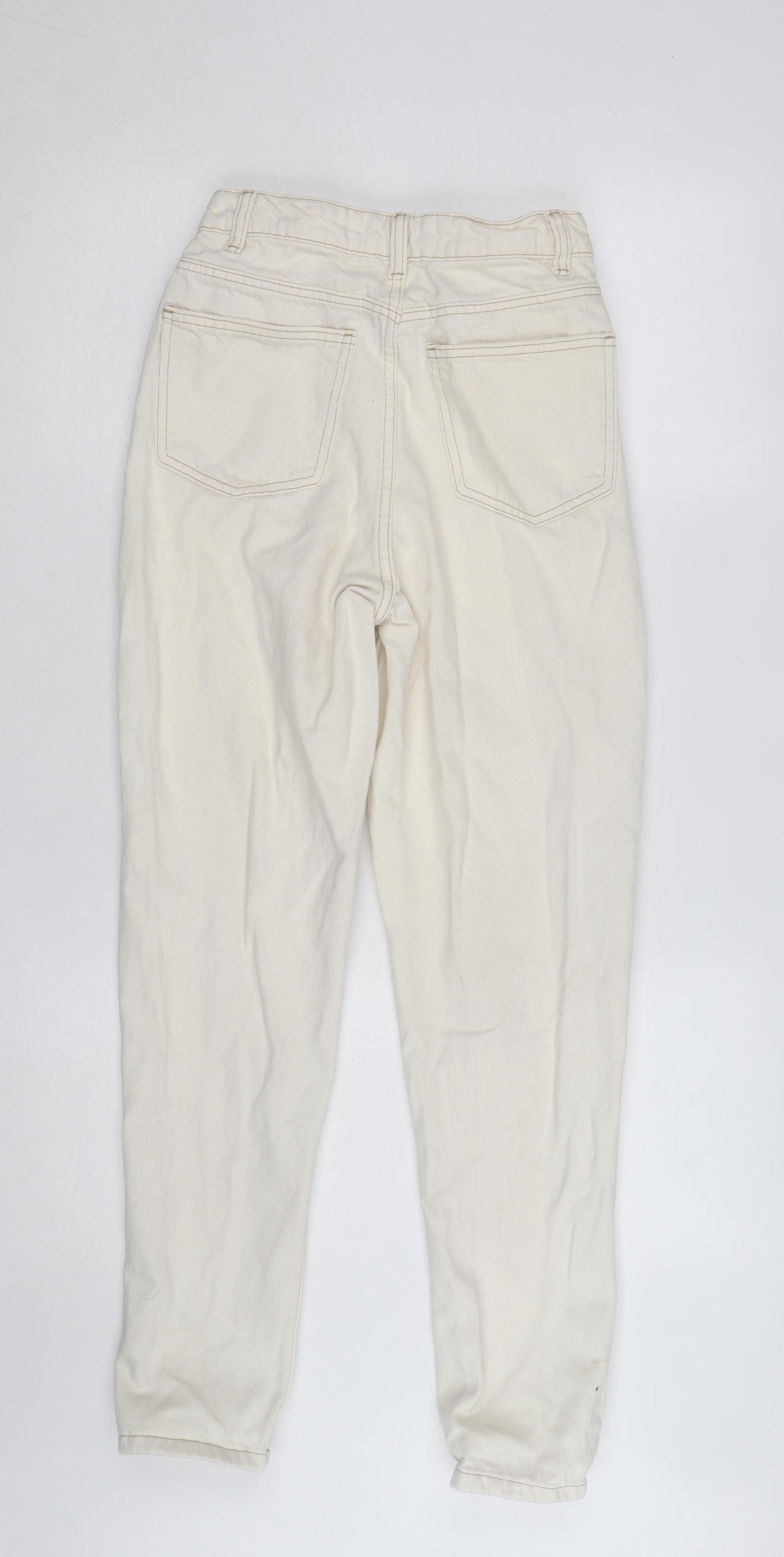 Denim Co. Women's Ivory High Rise Mom Jeans Size 10