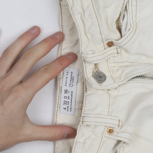 Denim Co. Women's Ivory High Rise Mom Jeans Size 10