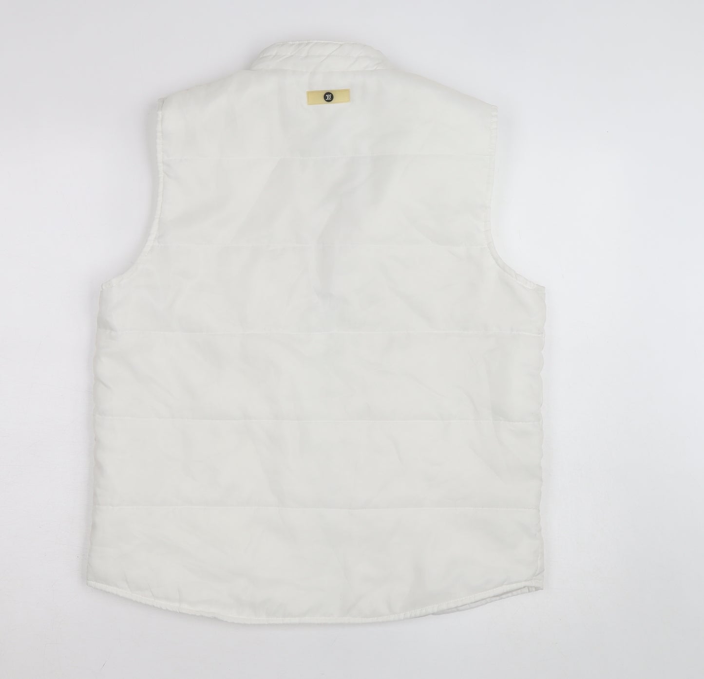 YS Womens White Puffer Sleeveless Waistcoat S Polyester Zip Vest