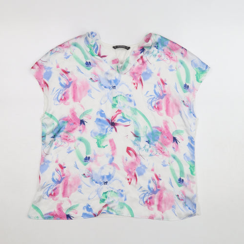 Dunnes Women’s Multicoloured Floral Short Sleeve Blouse - Size M
