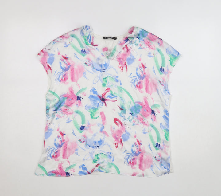 Dunnes Women’s Multicoloured Floral Short Sleeve Blouse - Size M