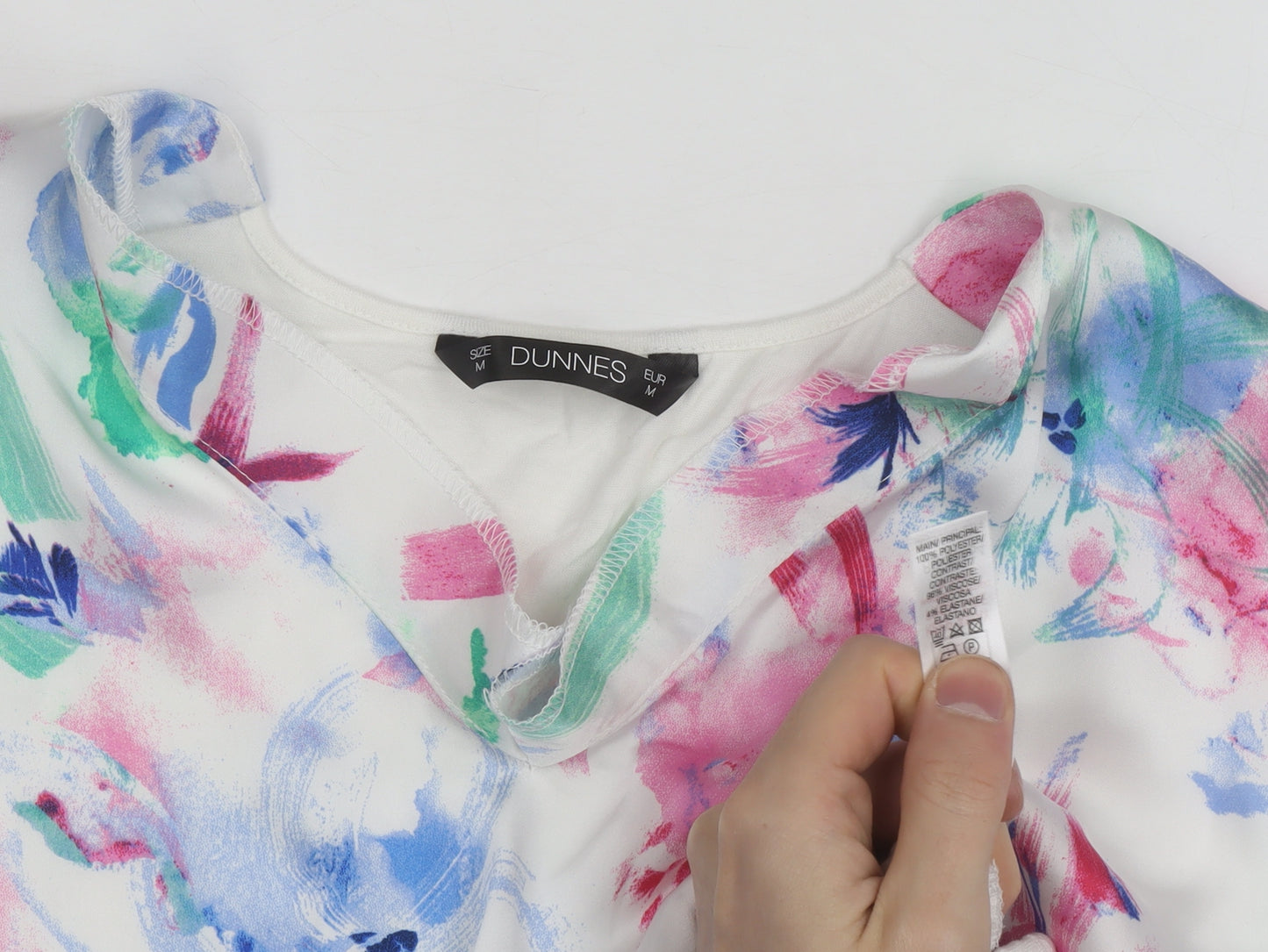 Dunnes Women’s Multicoloured Floral Short Sleeve Blouse - Size M