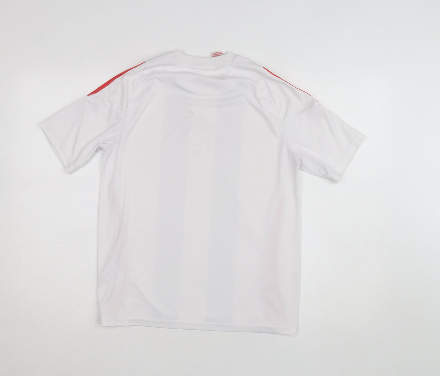 Adidas Boys White Striped Football Jersey T-Shirt 13-14 Years AEROREADY