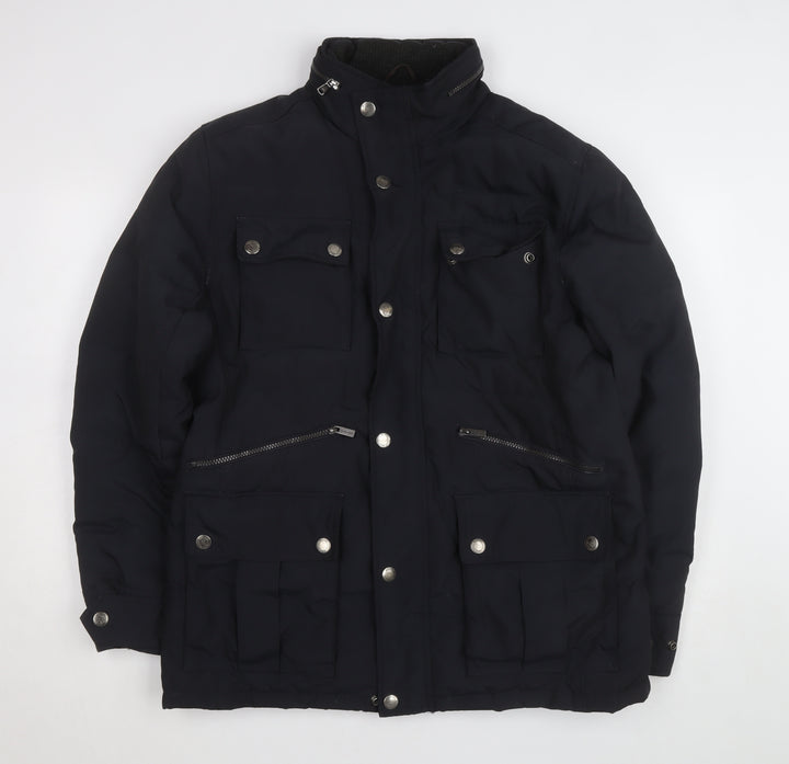 Michael Kors Mens Black Parka Jacket L Regular Polyester Winter Coat